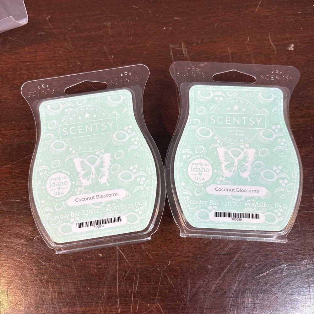 2~Scentsy COCONUT BLOSSOMS Scented Wax Bar Melt NEW
